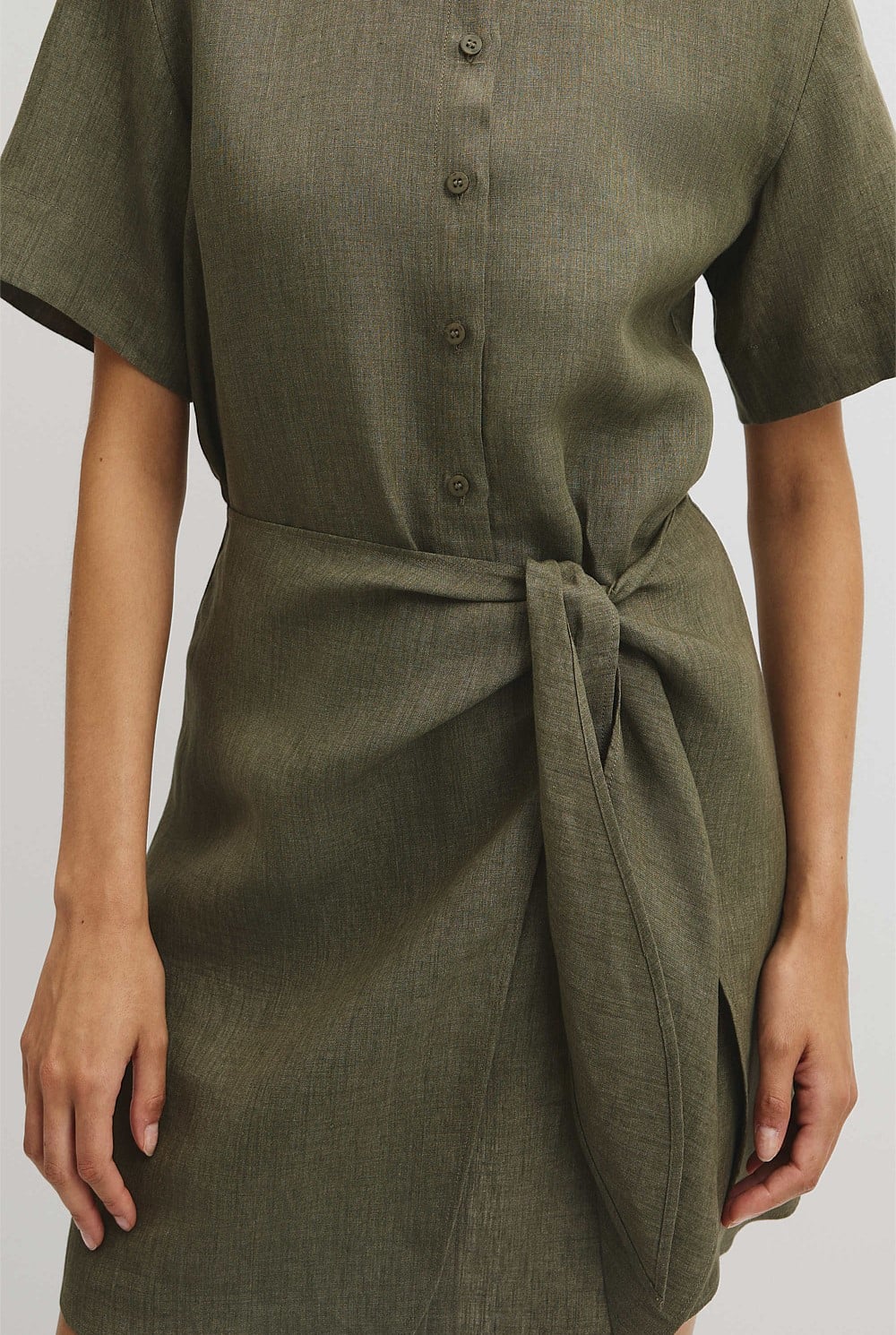 Organically Grown Linen Mini Linen Shirt Dress