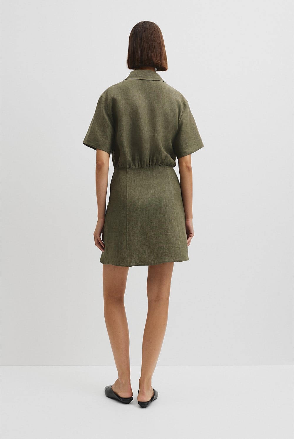 Organically Grown Linen Mini Linen Shirt Dress