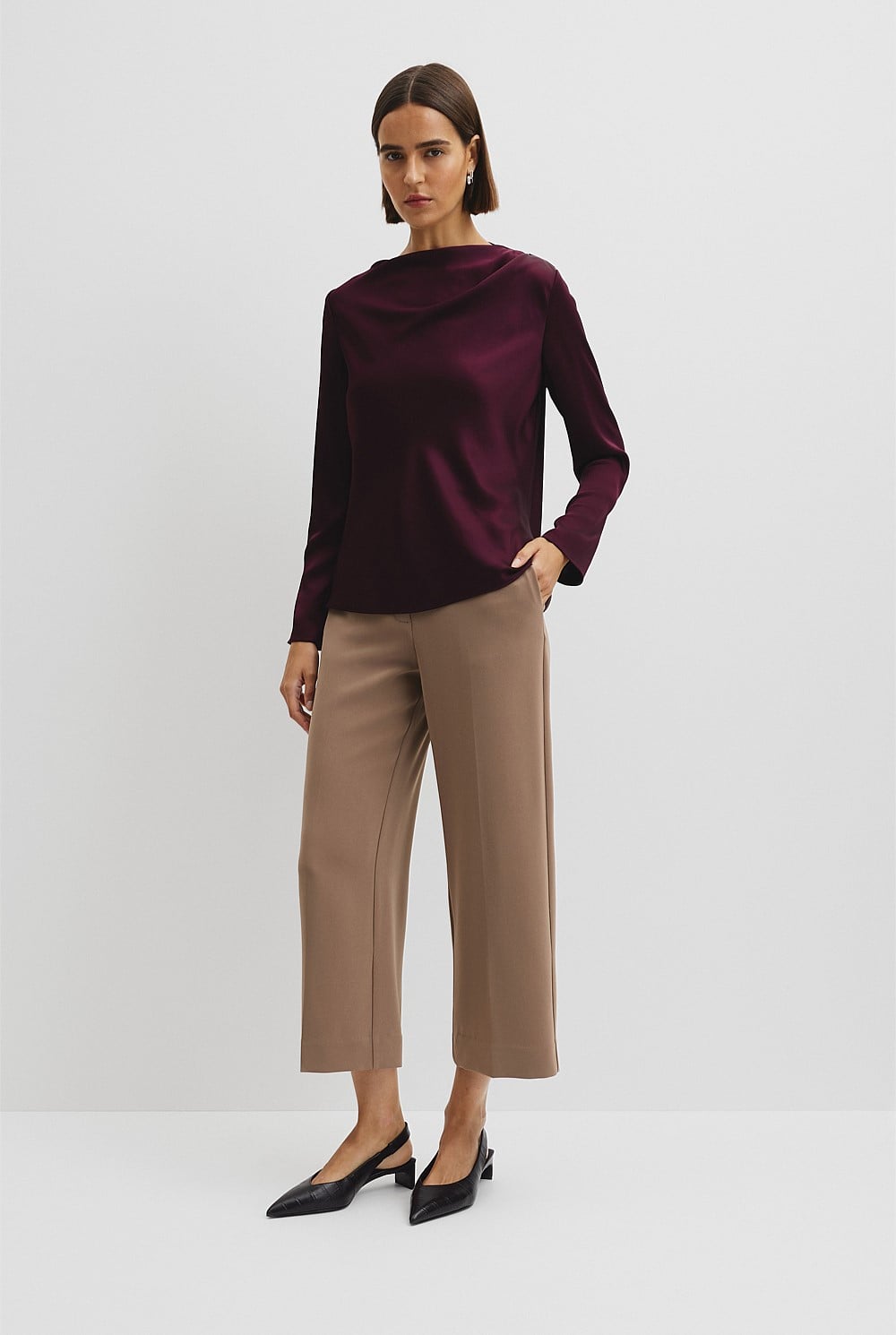 Draped Long Sleeve Shirt