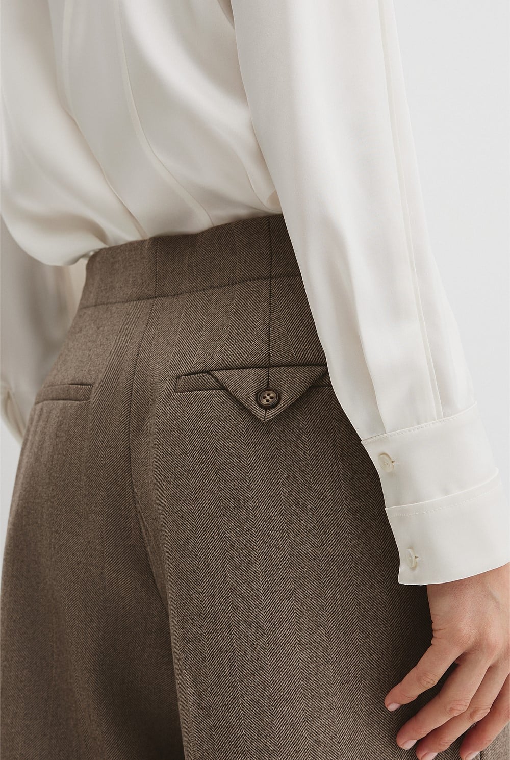 Wool Herringbone Pant