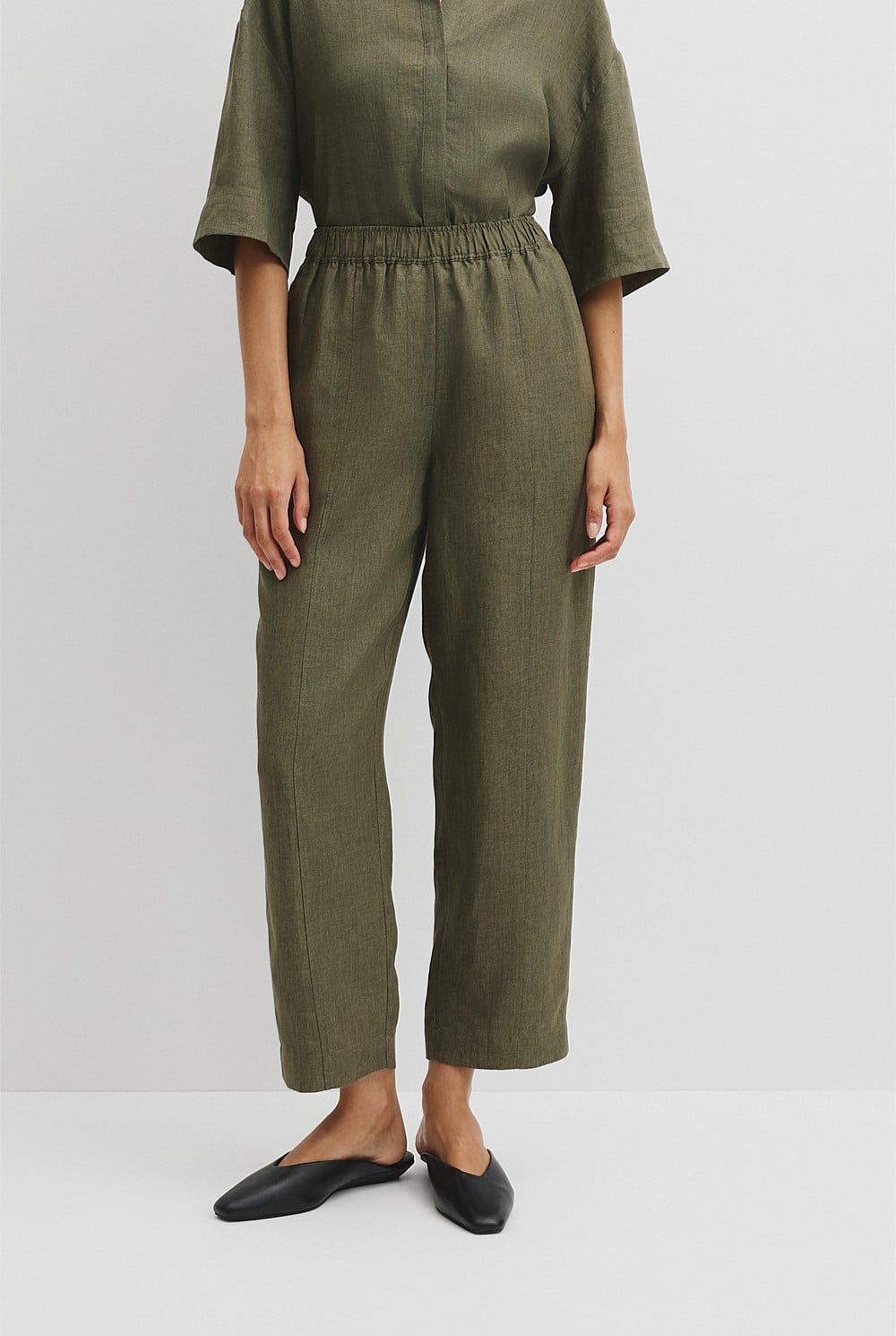 Organically Grown Linen Tapered Linen Jogger