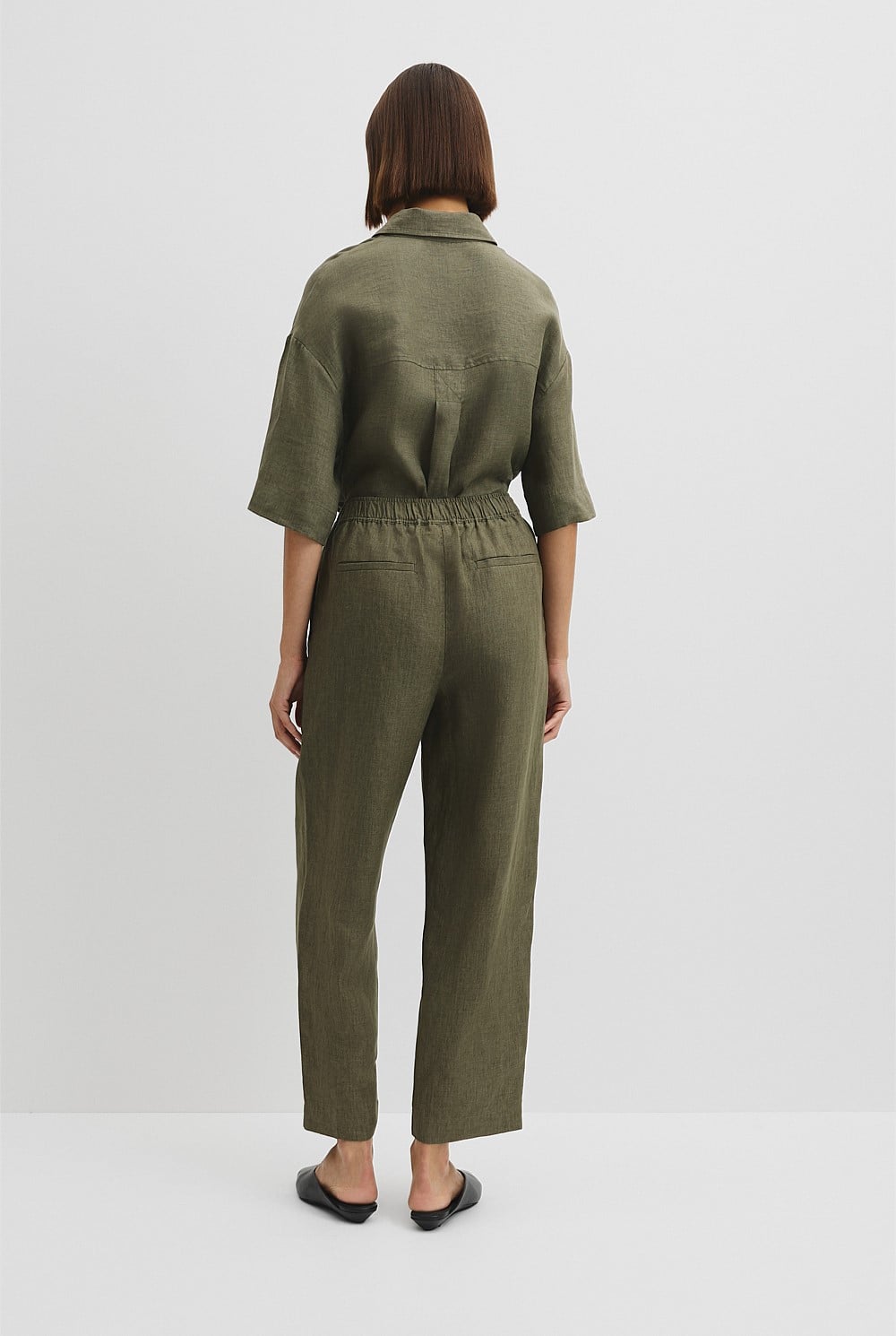 Organically Grown Linen Tapered Linen Jogger