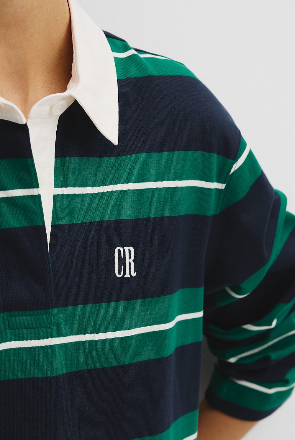 Australian Cotton Stripe Rugby Polo Sweat