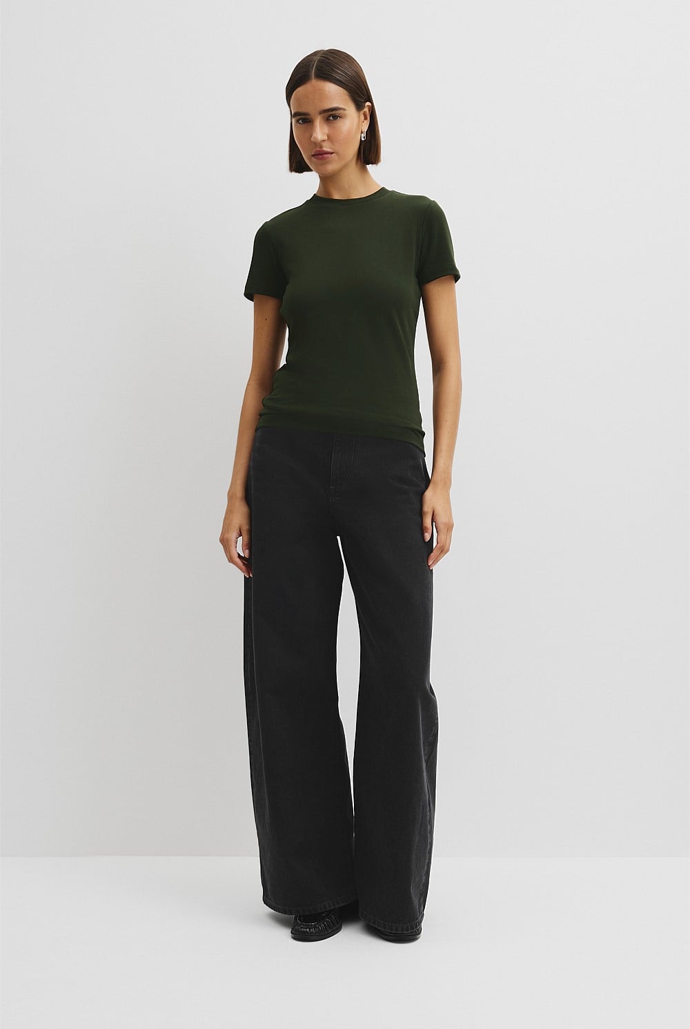 Australian Cotton Blend Fitted T-Shirt