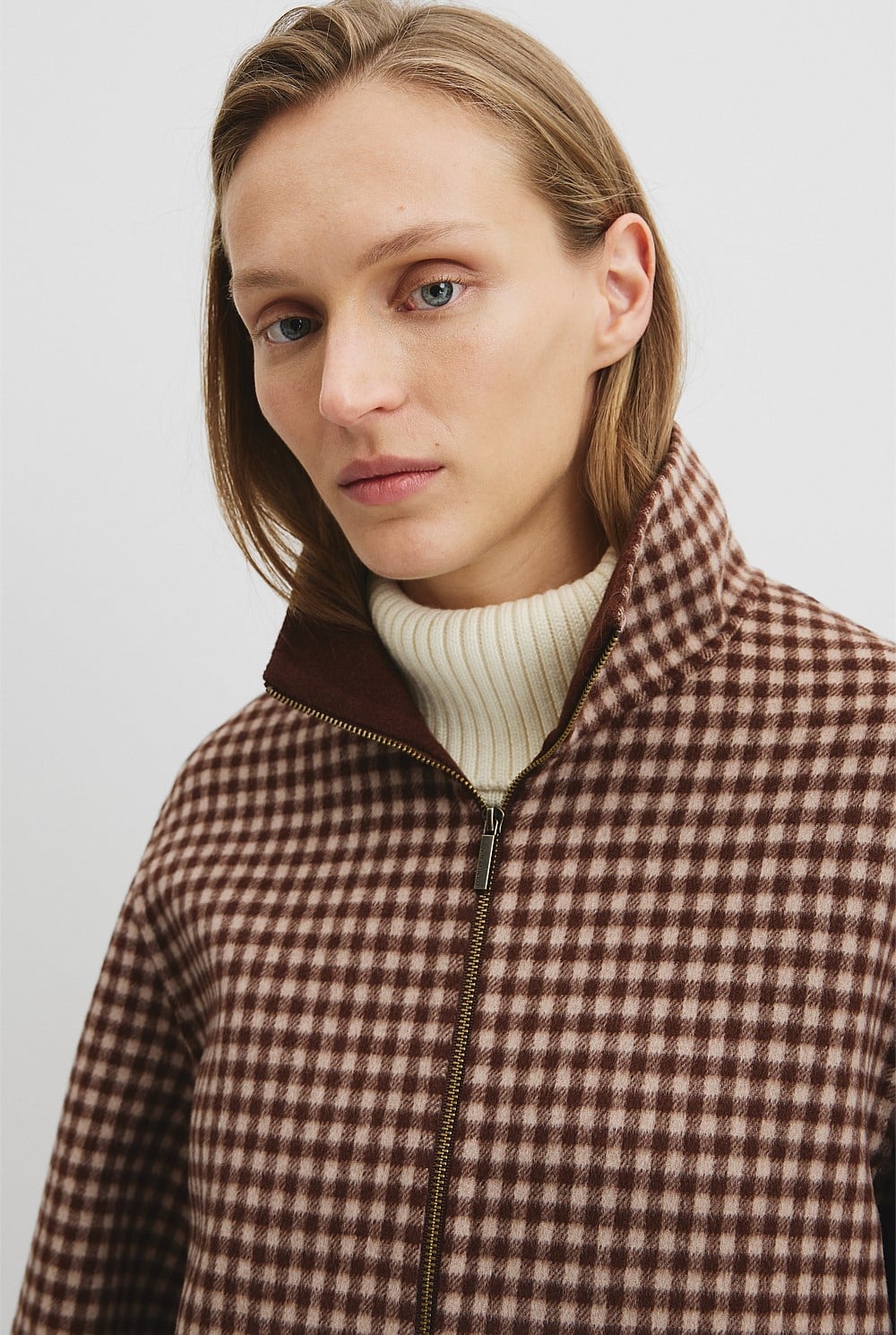 Zip Through Check Jacket