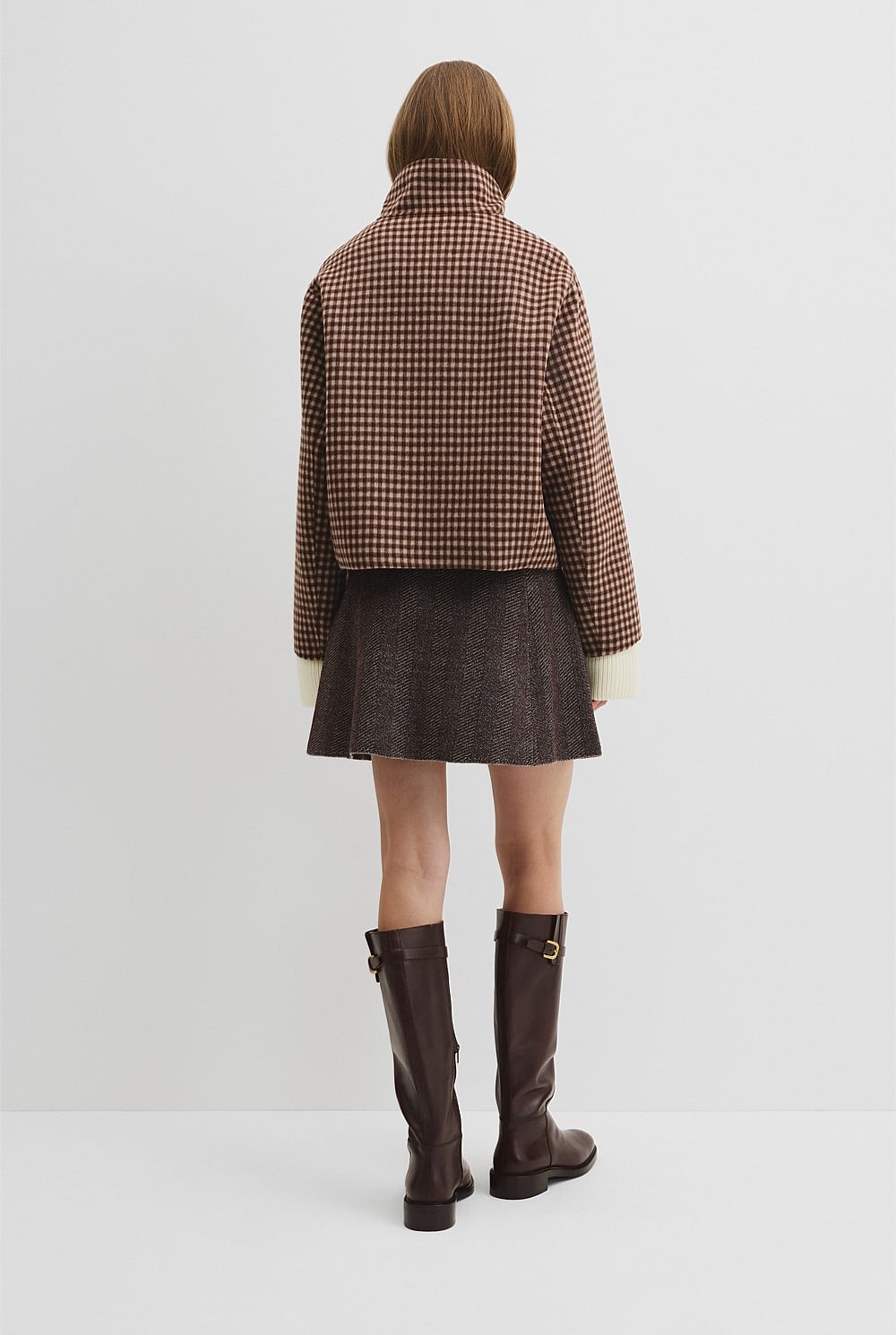 Zip Through Check Jacket