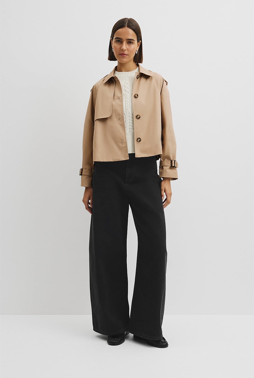Crop Swing Trench Jacket