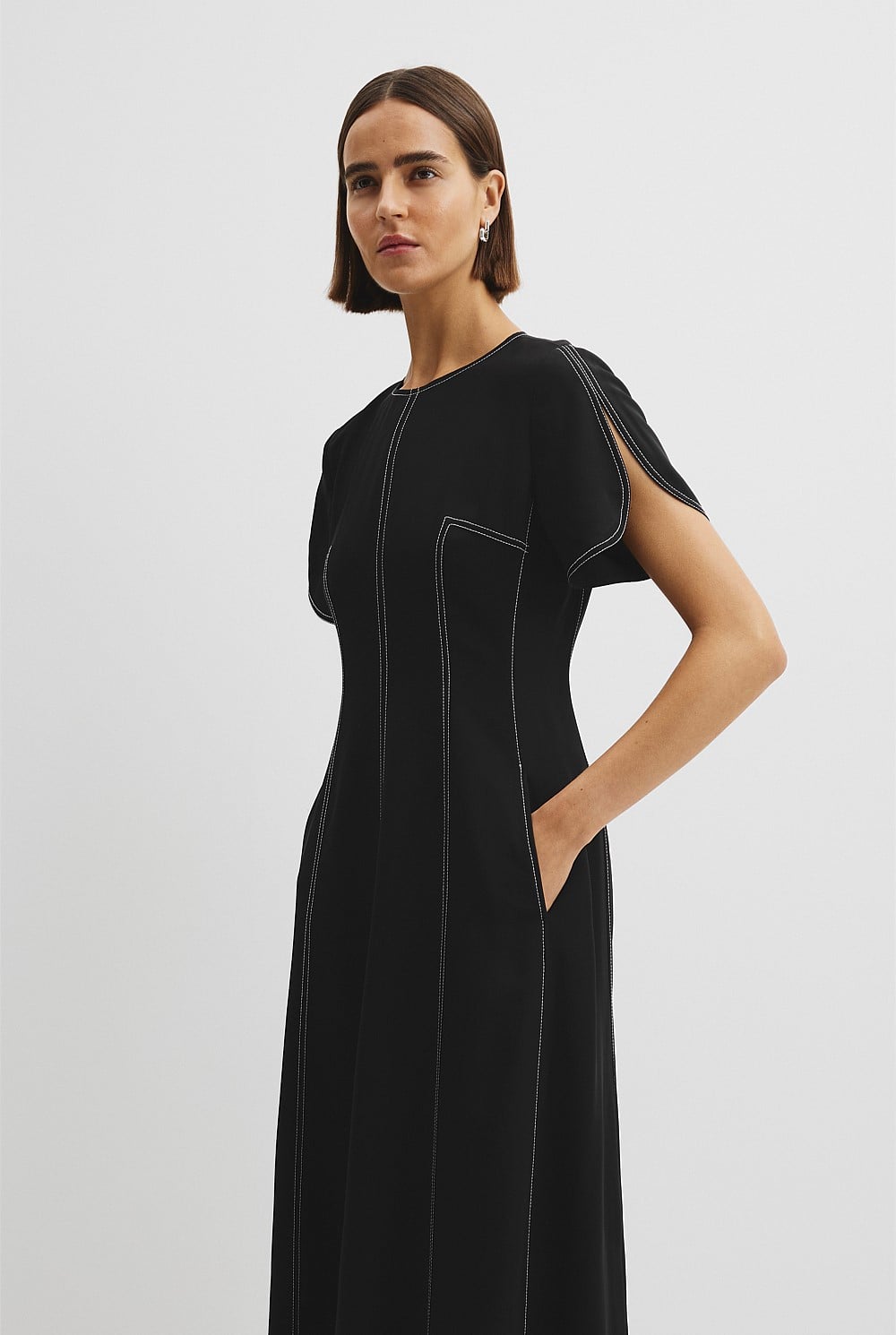 Crepe Midi Dress