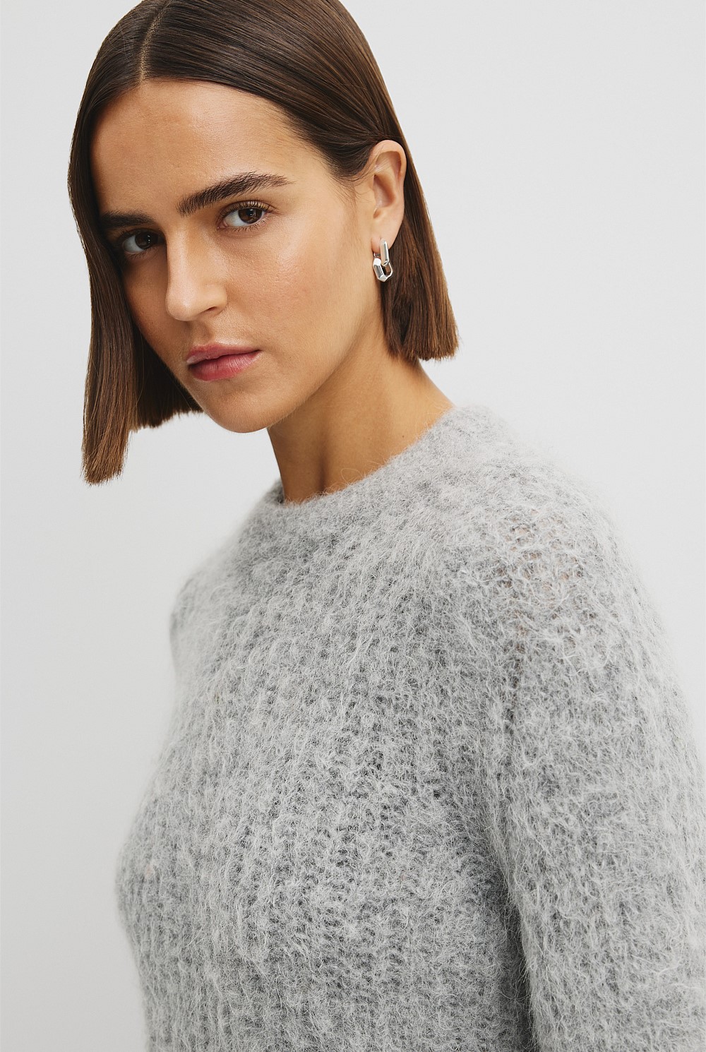 Fluffy Crew Neck Knit