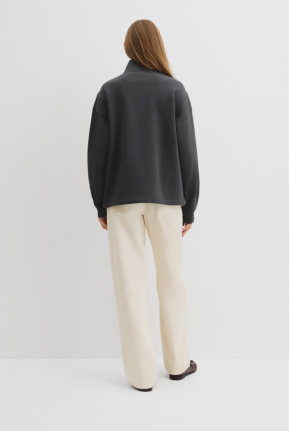 Australian Good Earth Cotton Draw Cord Zip Sweat