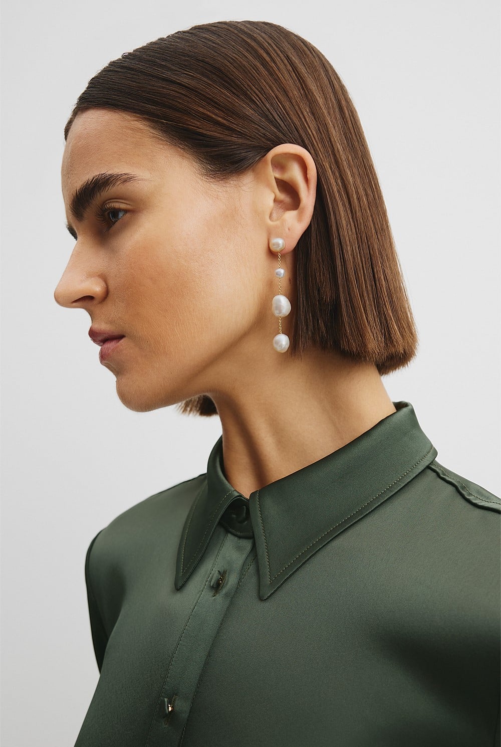 Lila Freshwater Pearl Long Drop Earring