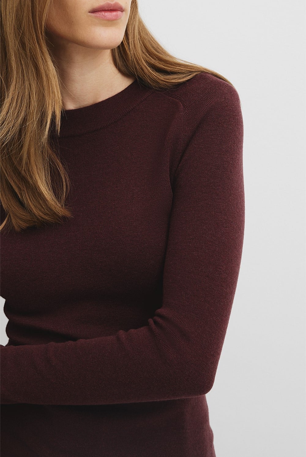 Australian Merino Wool Silk Long Sleeve Knit