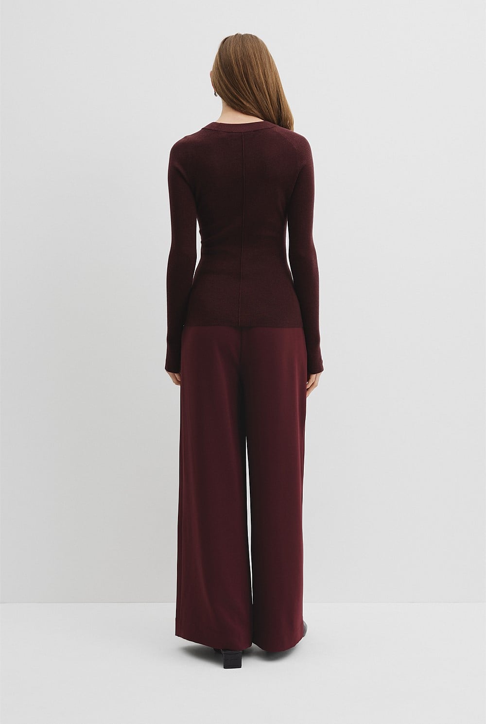 Australian Merino Wool Silk Long Sleeve Knit