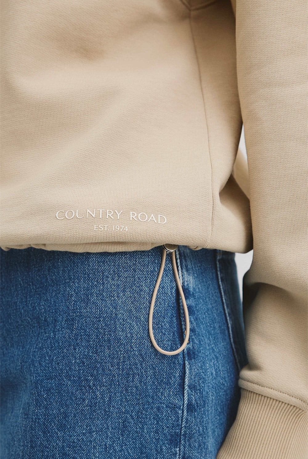 Australian Good Earth Cotton Draw Cord Zip Sweat