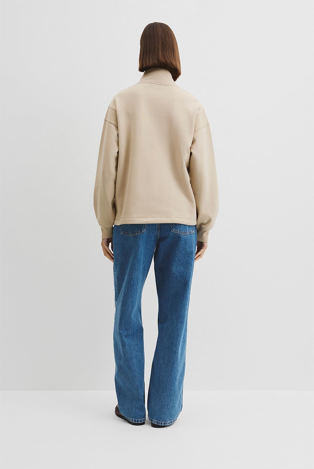 Australian Good Earth Cotton Draw Cord Zip Sweat