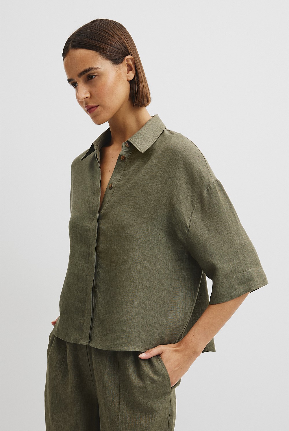 Organically Grown Linen Boxy Fit Shirt