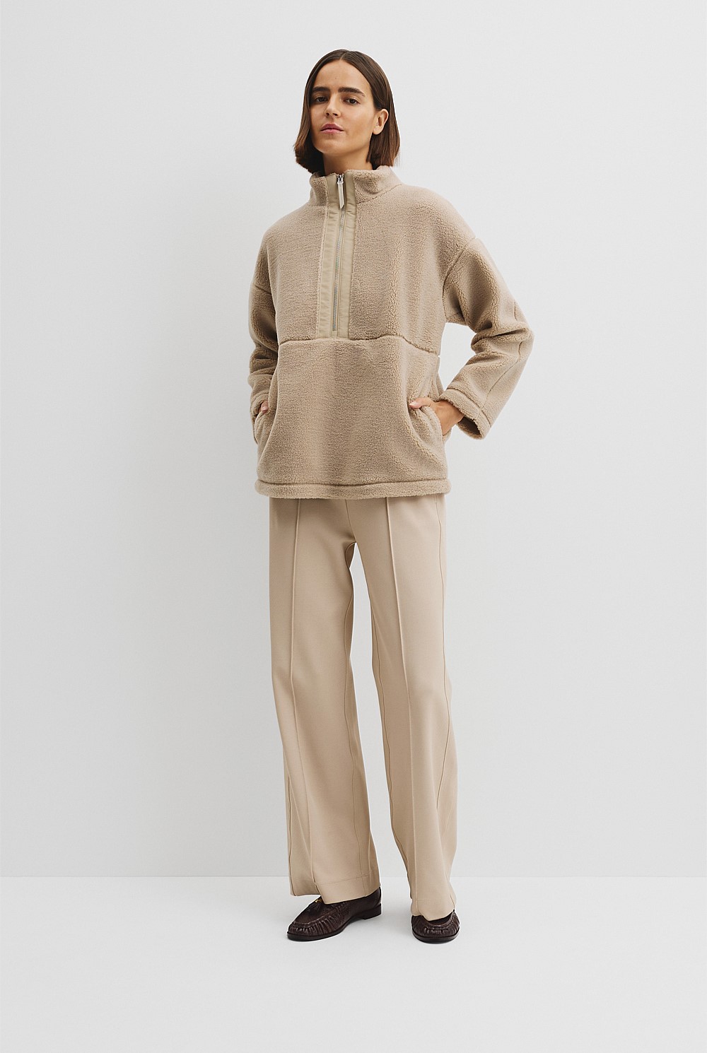 Recycled Polyester Fleece Half Zip Sweat