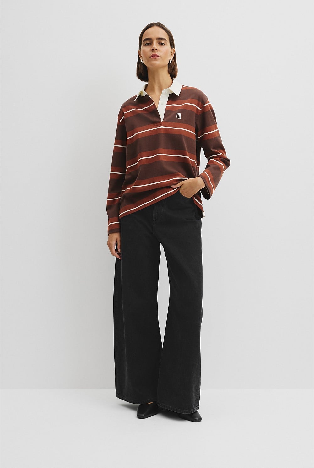 Australian Cotton Stripe Rugby Polo Sweat