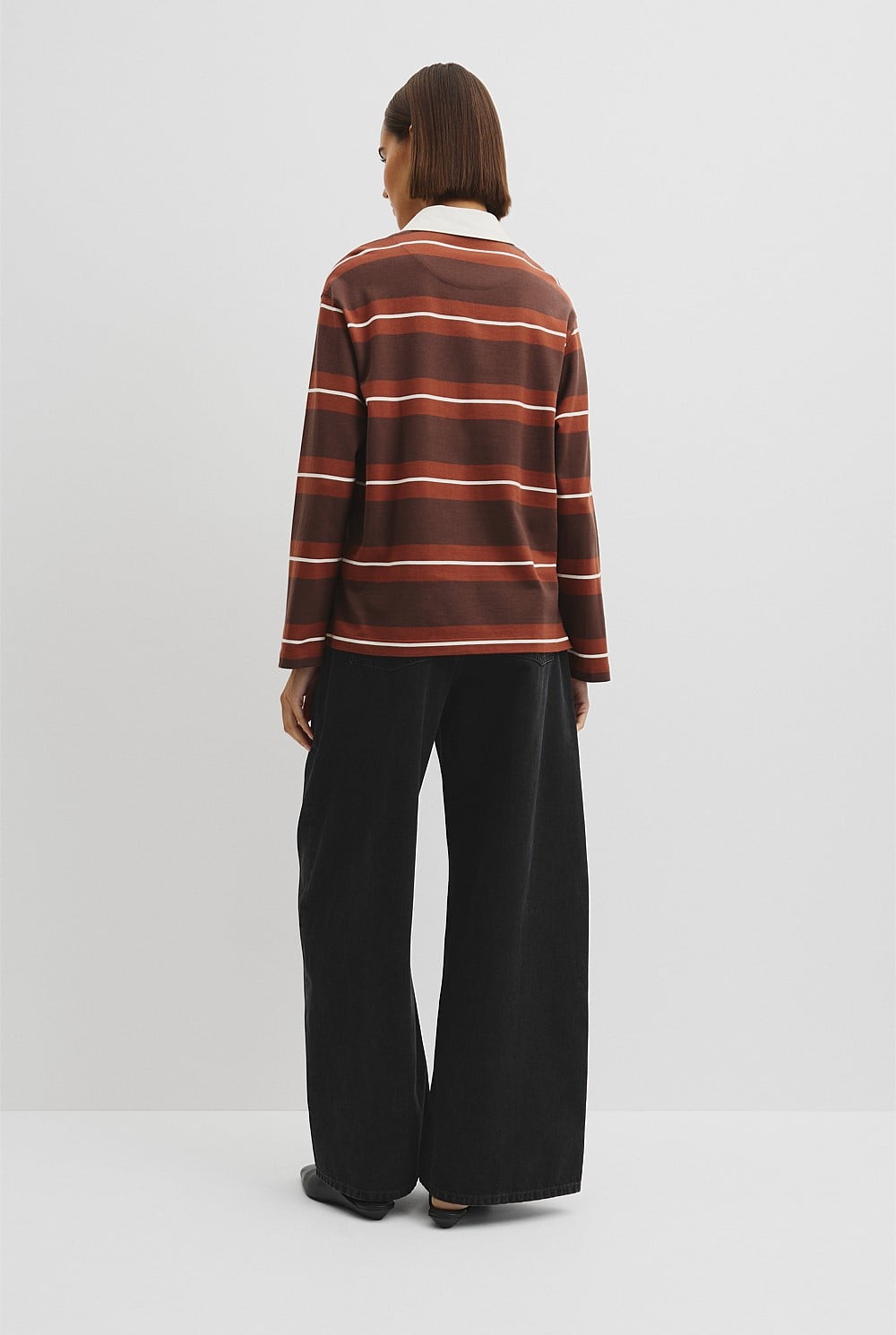 Australian Cotton Stripe Rugby Polo Sweat