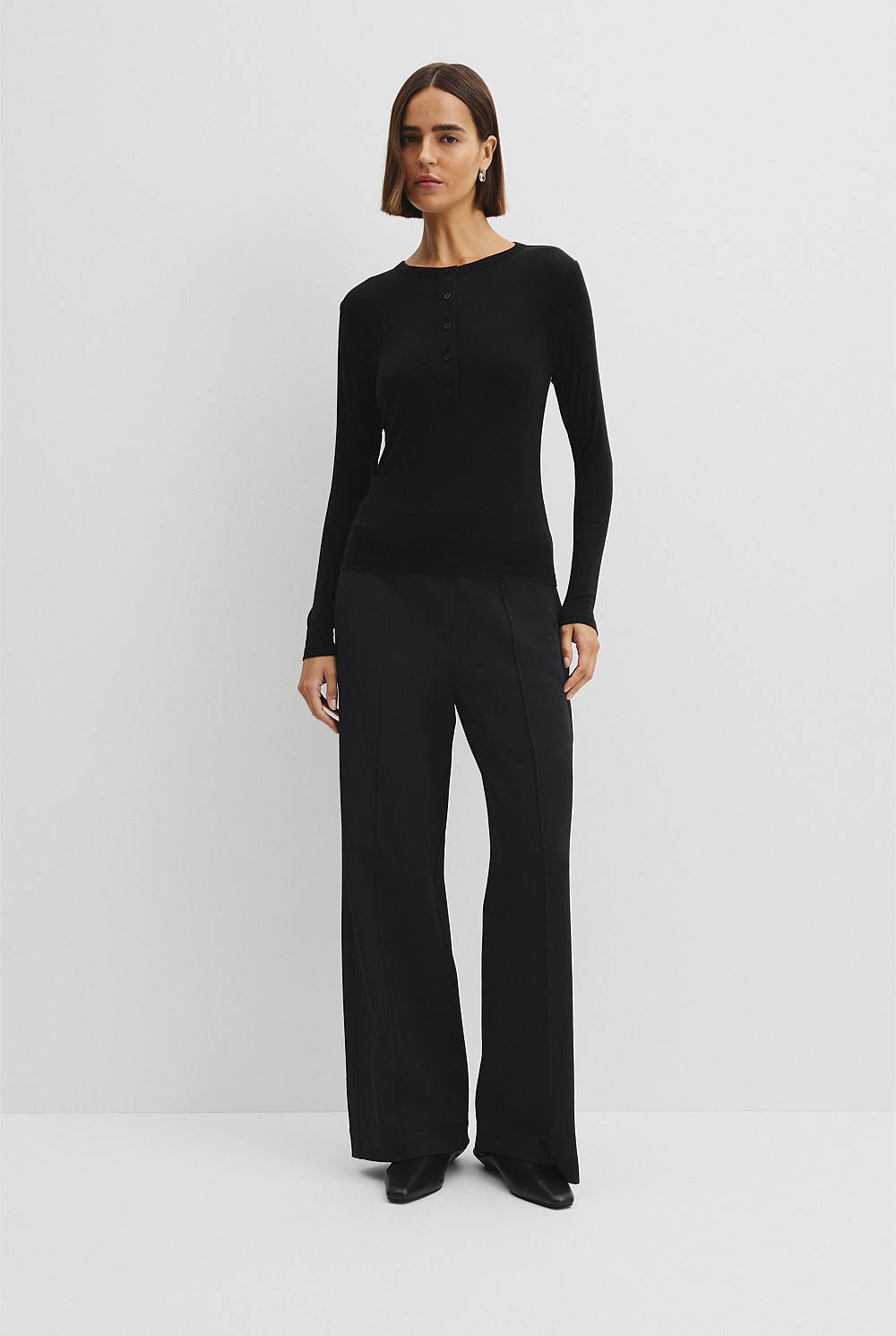 Soft Henley Longsleeve Top