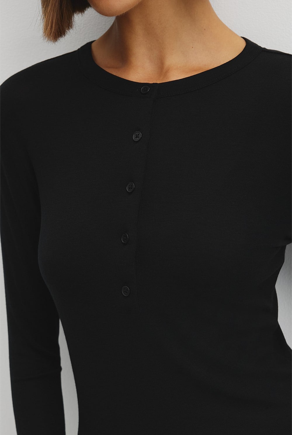 Soft Henley Longsleeve Top