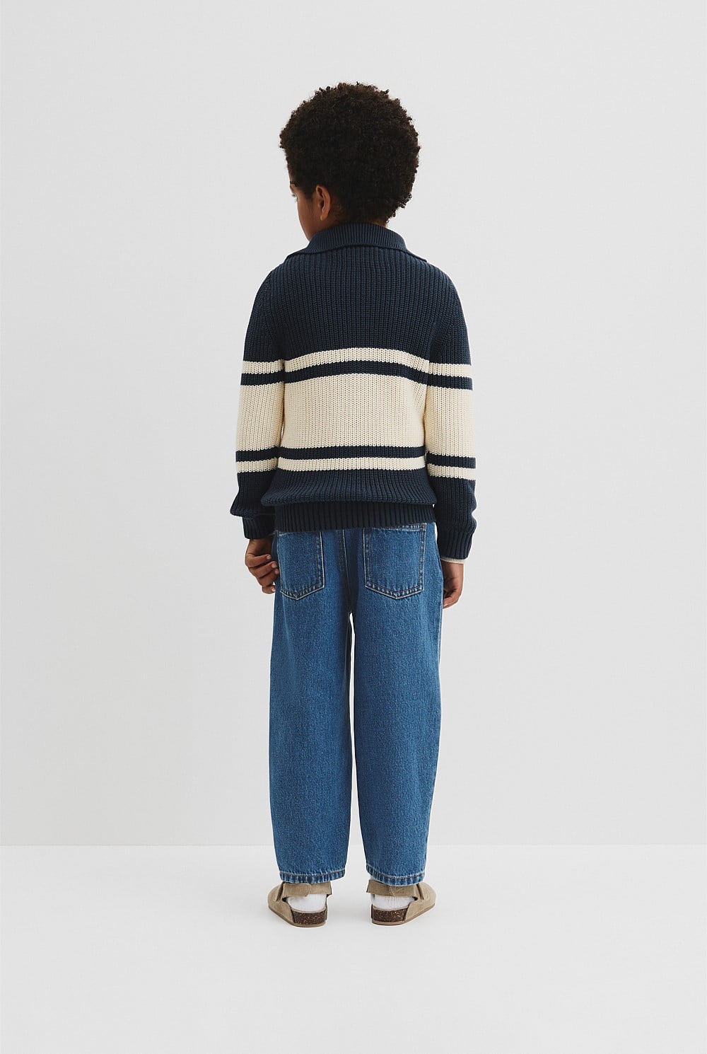 Stripe Half Zip Knit