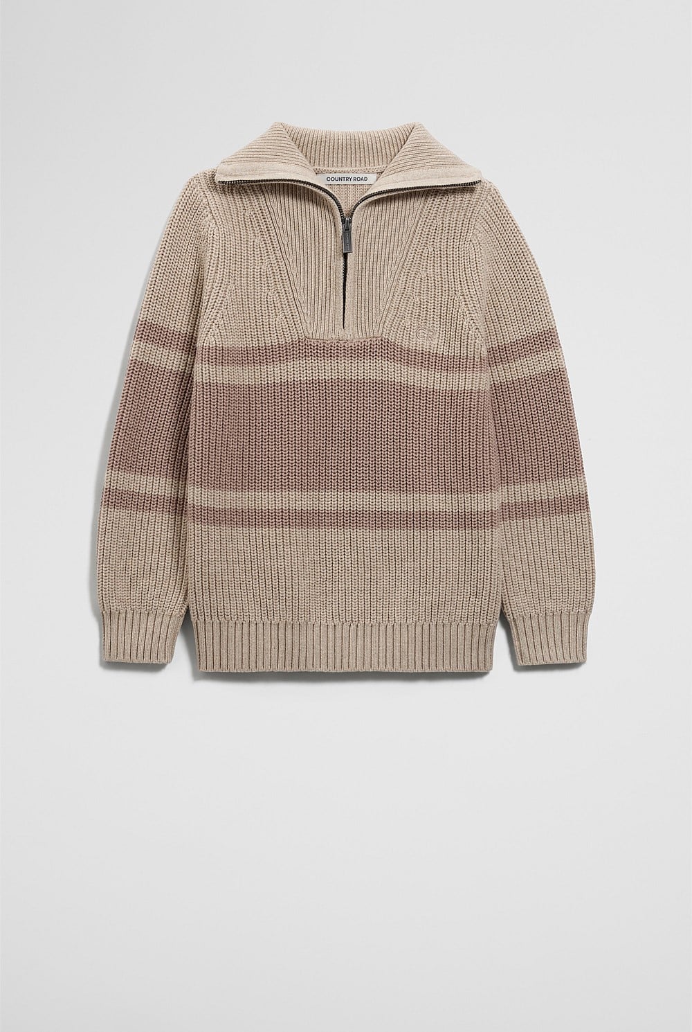 Stripe Half Zip Knit