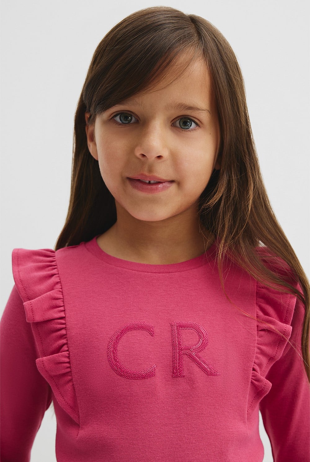 Long Sleeve Logo Frill T-Shirt