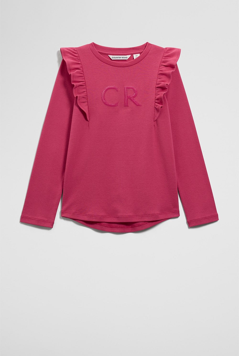 Long Sleeve Logo Frill T-Shirt