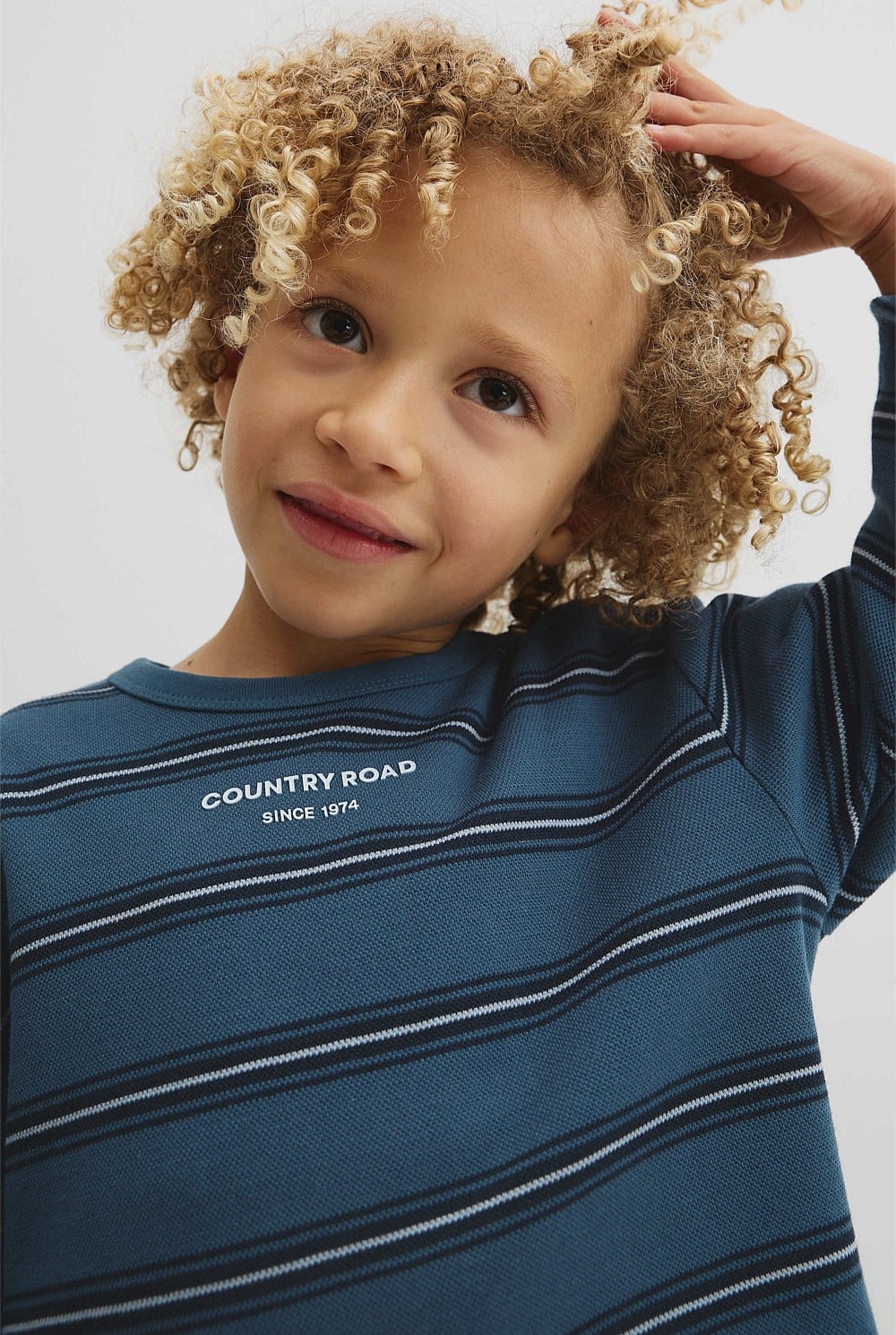 Stripe Long Sleeve Pique T-Shirt