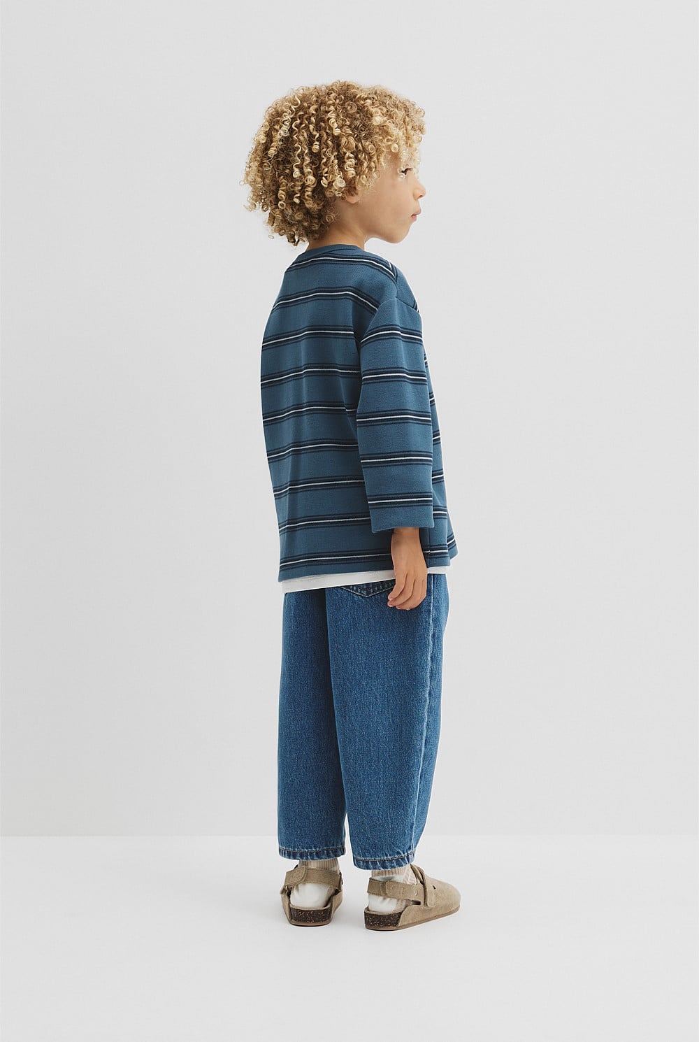 Stripe Long Sleeve Pique T-Shirt