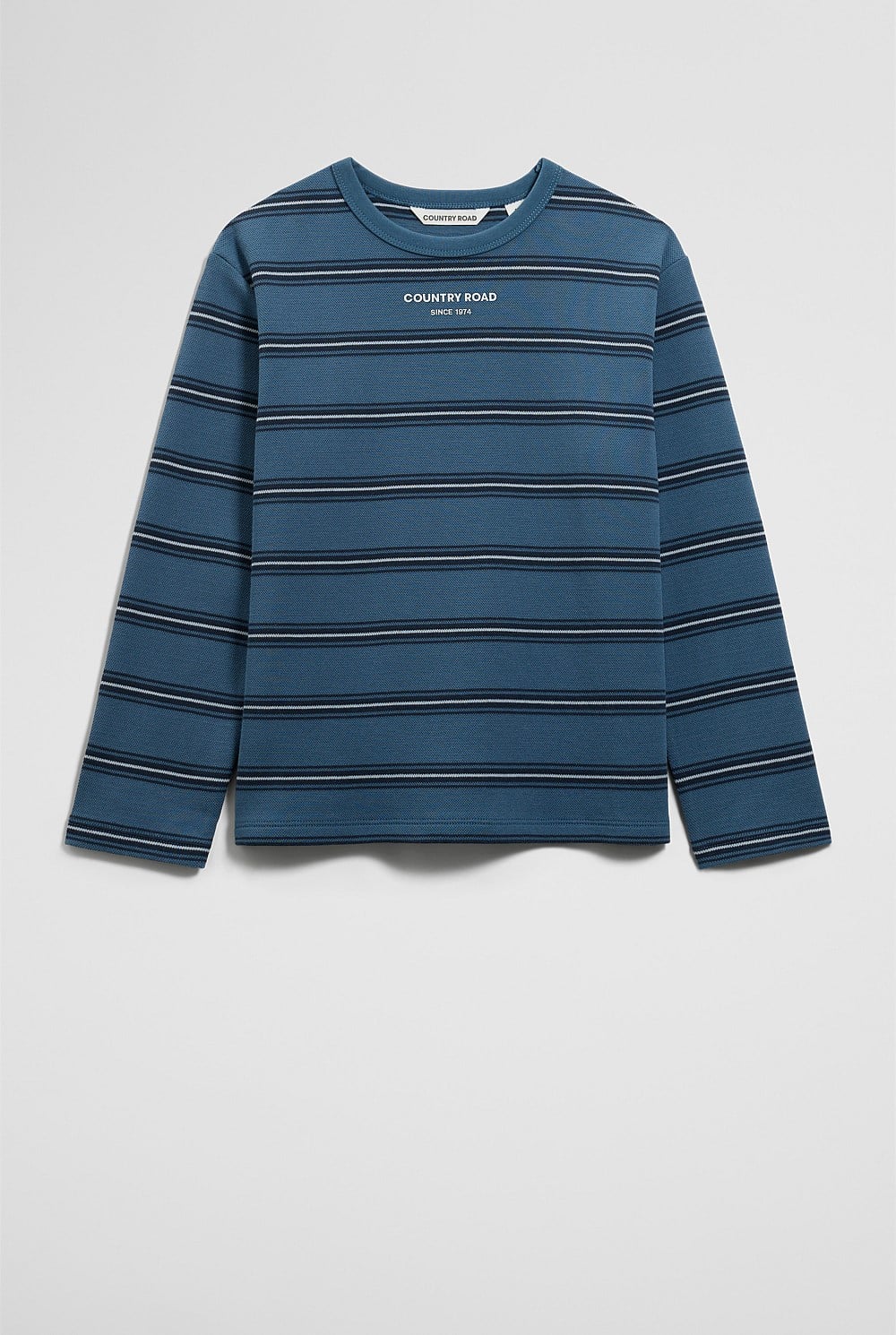 Stripe Long Sleeve Pique T-Shirt