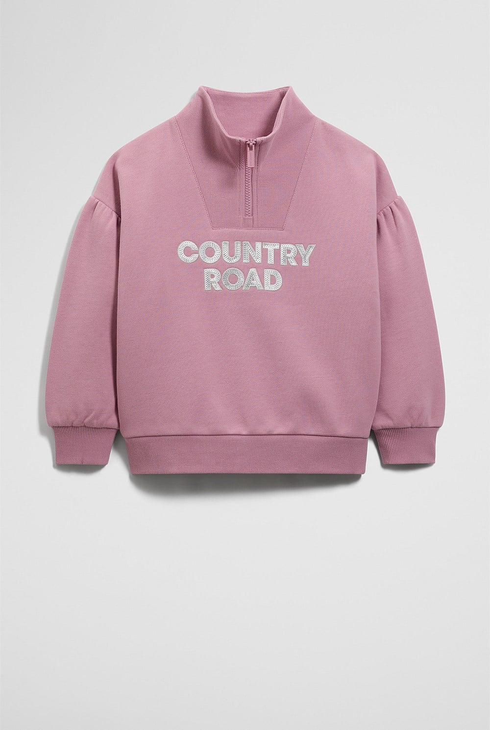 Australian Cotton Blend Sequin Half Zip Sweat