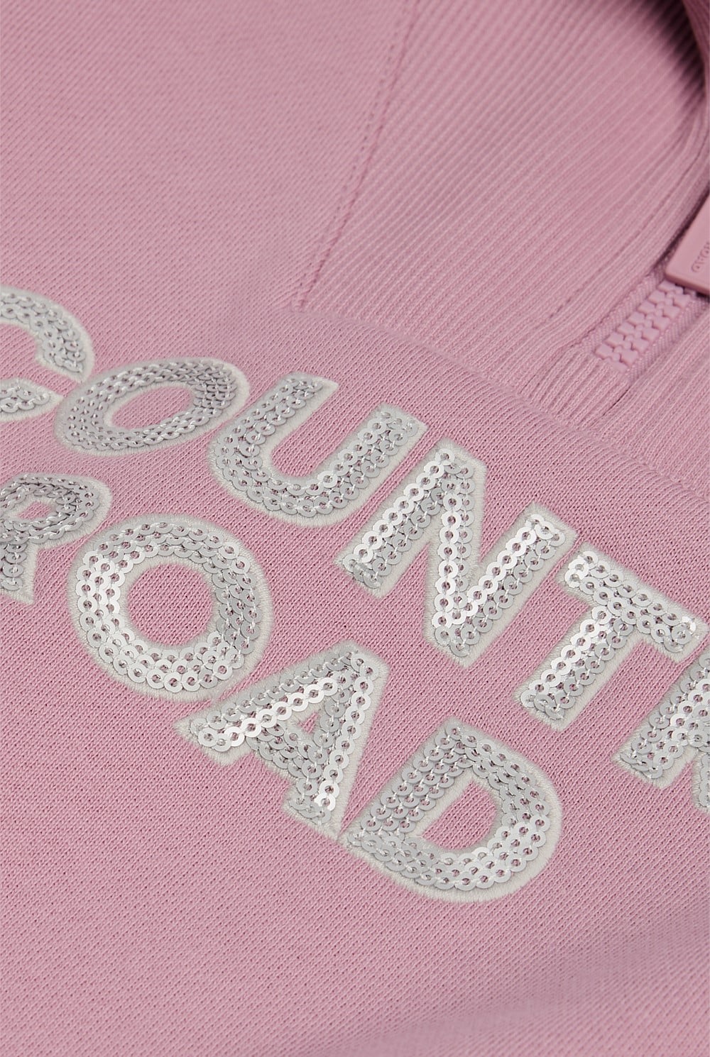 Australian Cotton Blend Sequin Half Zip Sweat