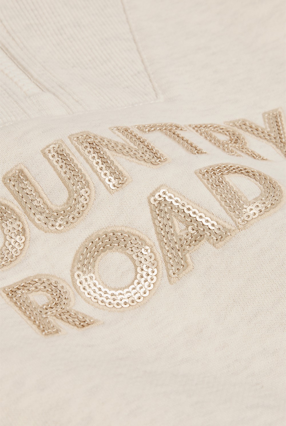 Australian Cotton Blend Sequin Half Zip Sweat