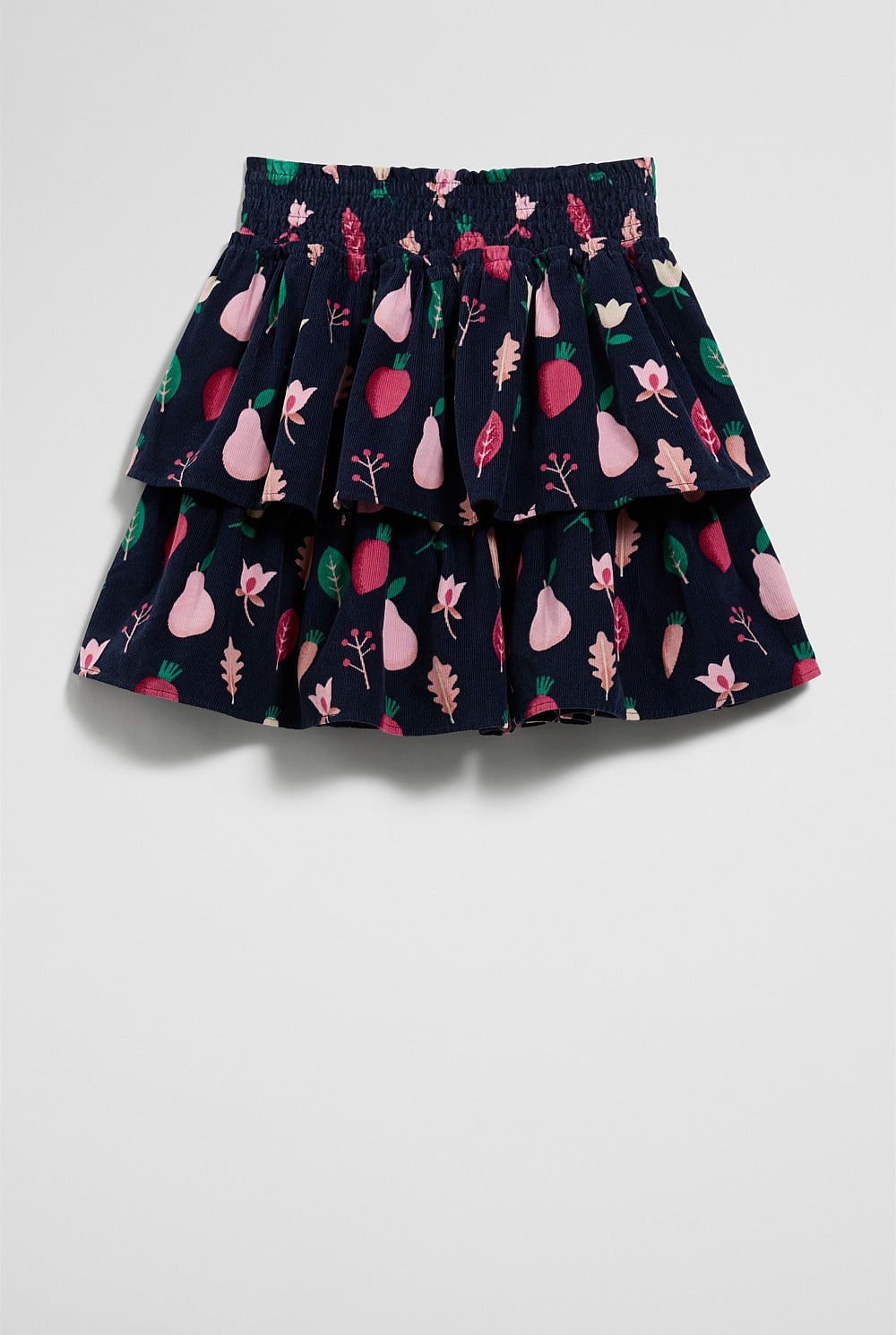 Fruit Tiered Cord Skirt