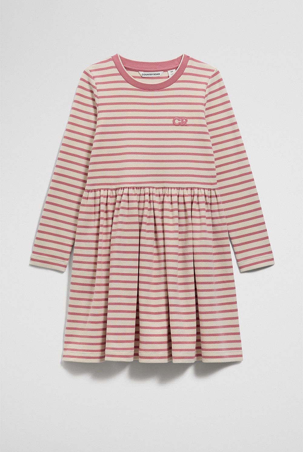 Long Sleeve Gathered Rib Dress