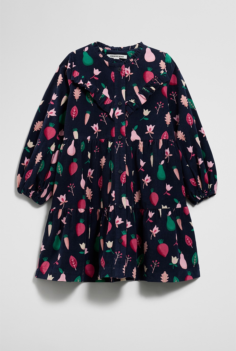 Long Sleeve Fruit Cord Dress