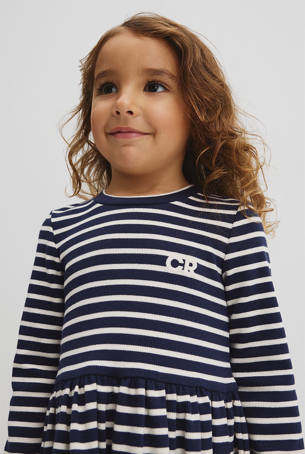 Long Sleeve Gathered Rib Dress