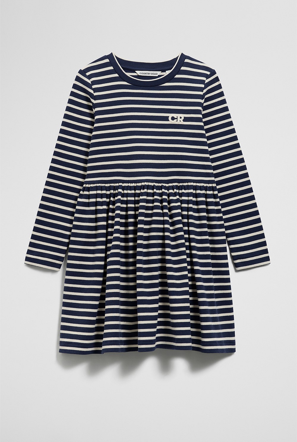 Long Sleeve Gathered Rib Dress