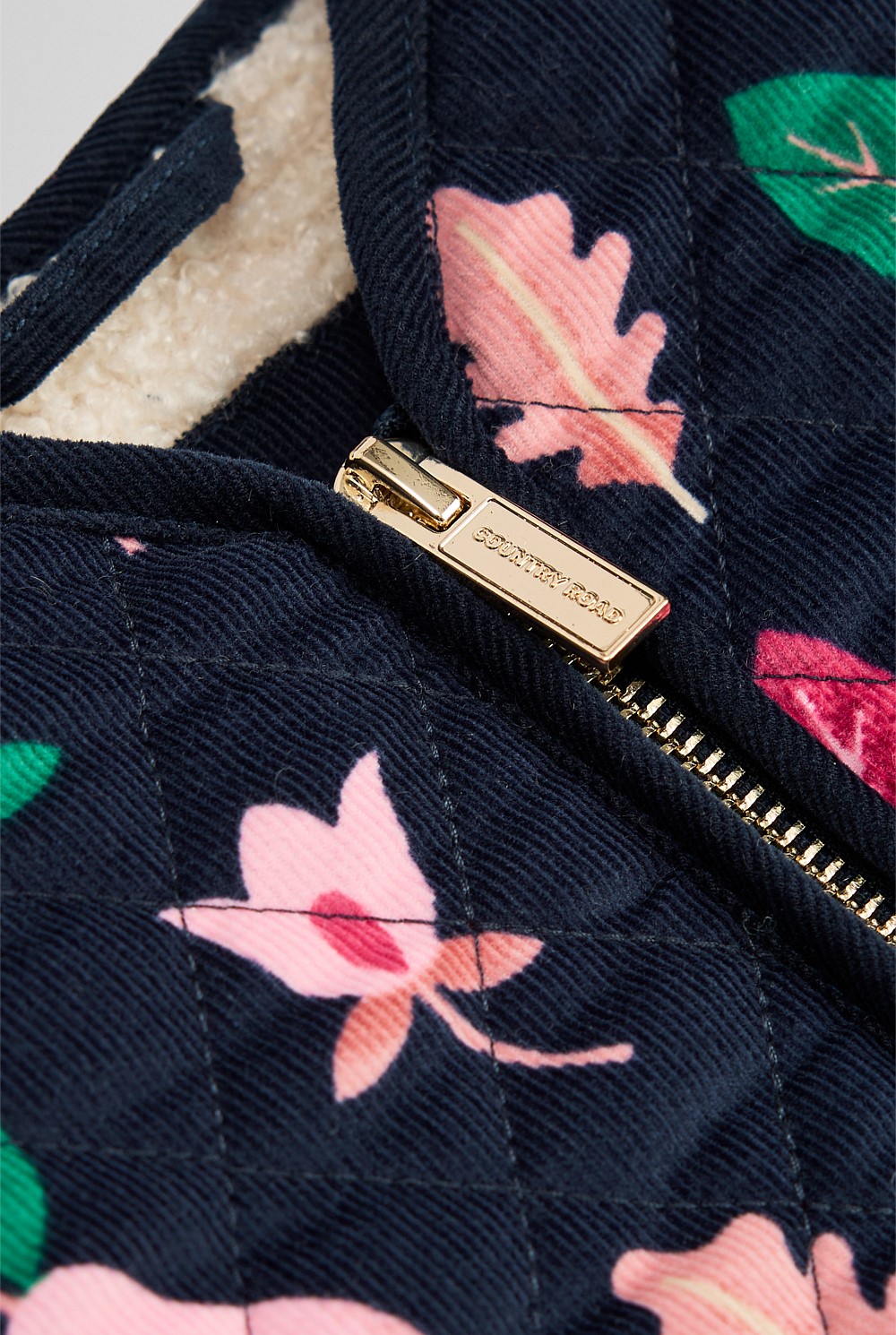 Print Sherpa Lined Jacket