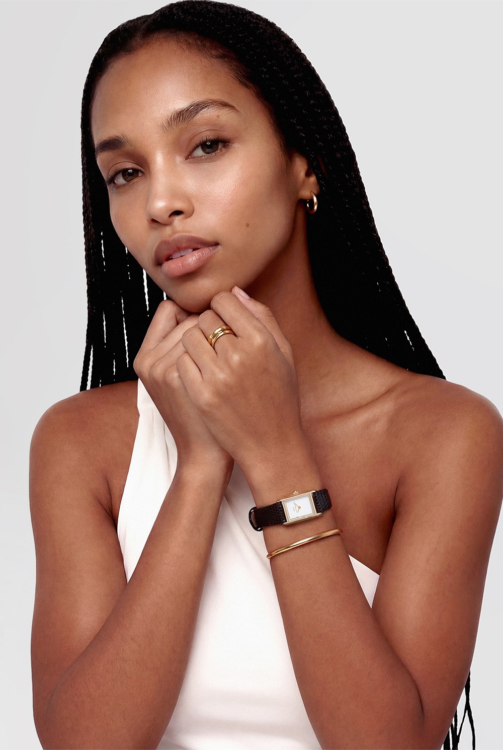 Bound Mini Brown Leather & Gold Watch