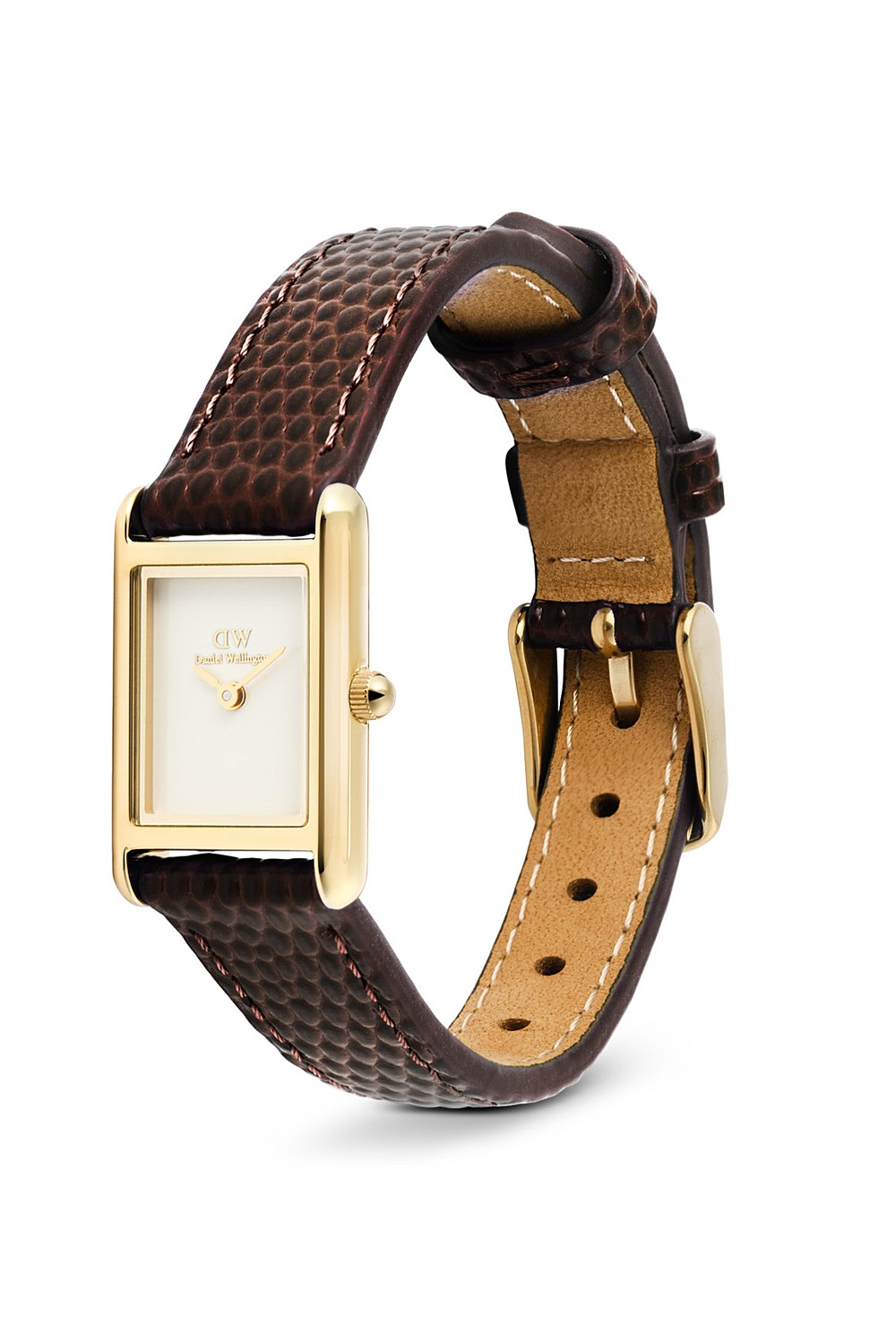 Bound Mini Brown Leather & Gold Watch