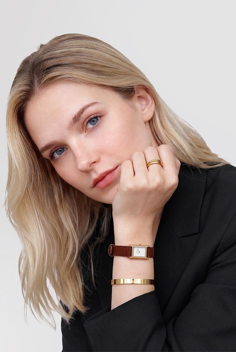 Bound Mini Brown Leather & Gold Watch