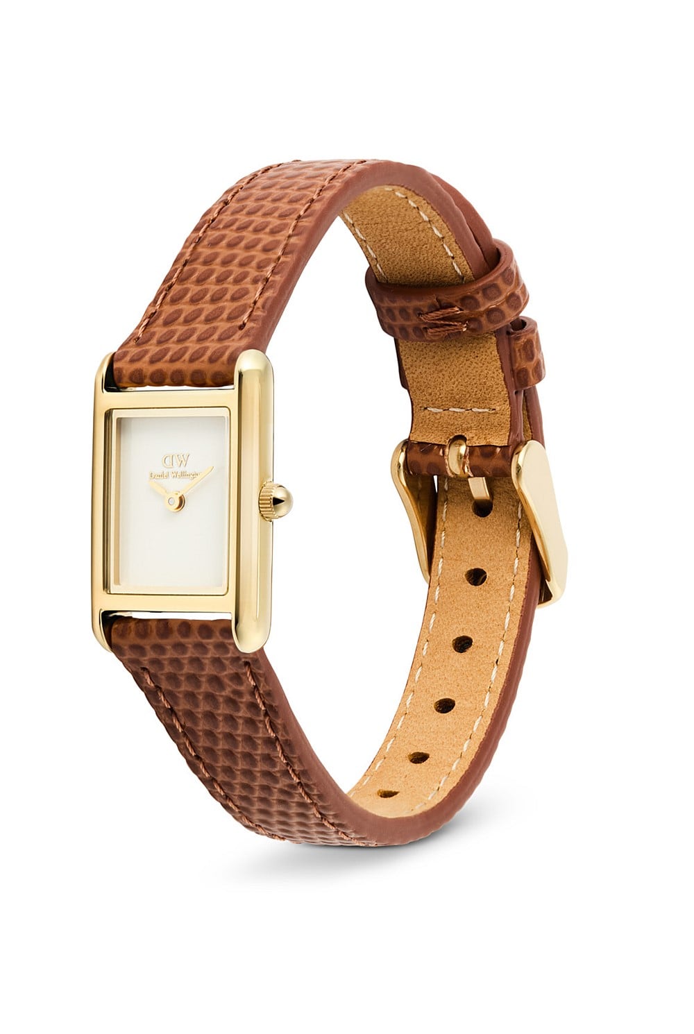 Bound Mini Brown Leather & Gold Watch