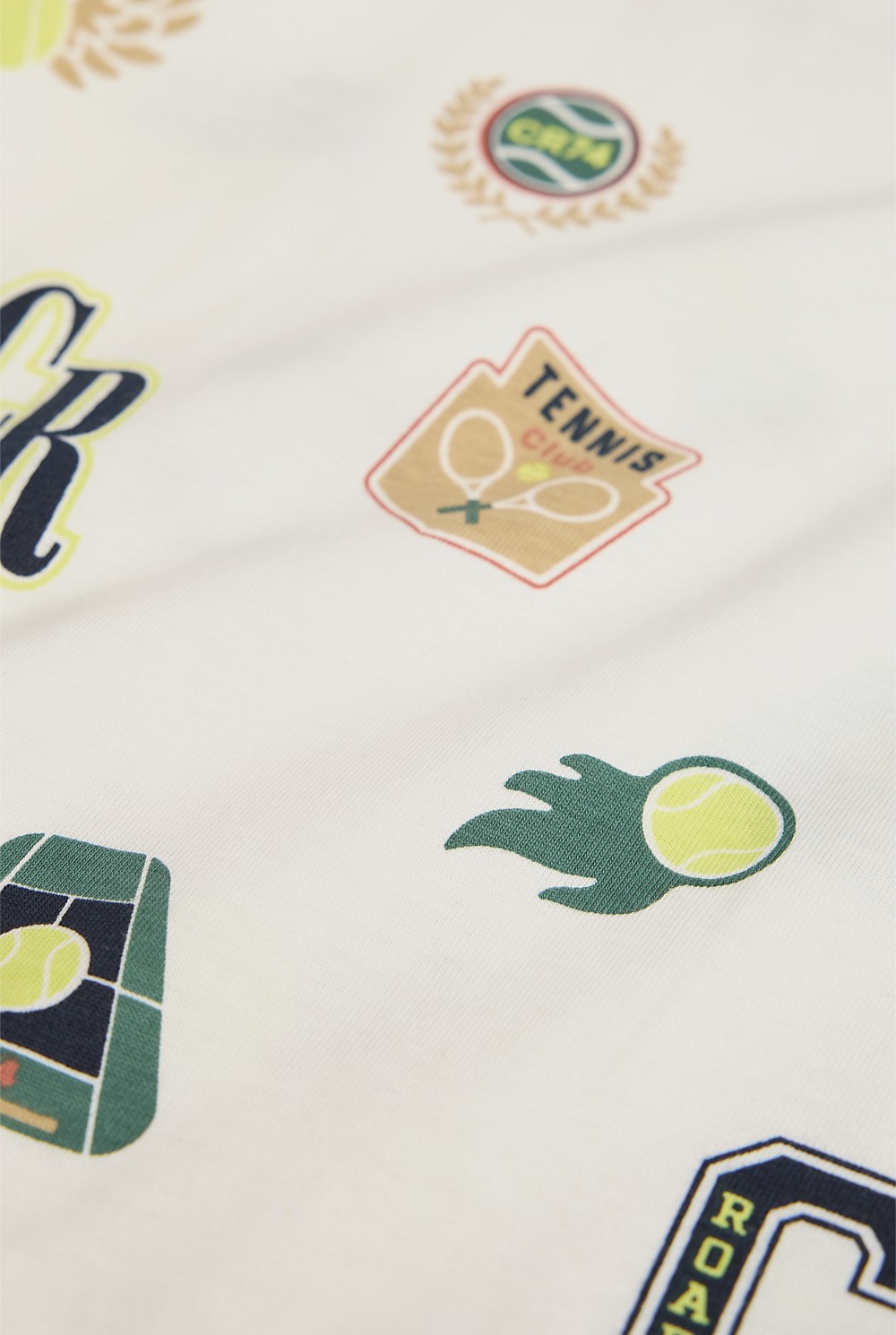 Cotton Tennis Motif T-Shirt