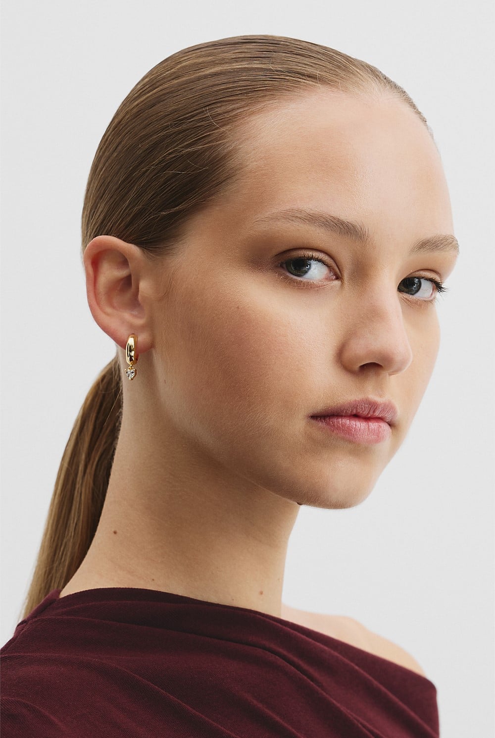 Heart Crystal Hoop Earring