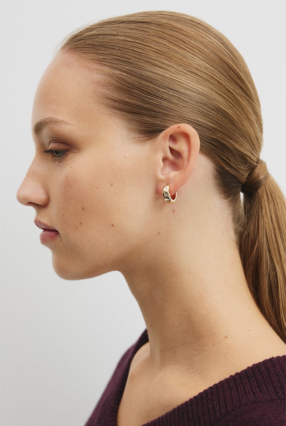 Mara Crystal Hoop Earring