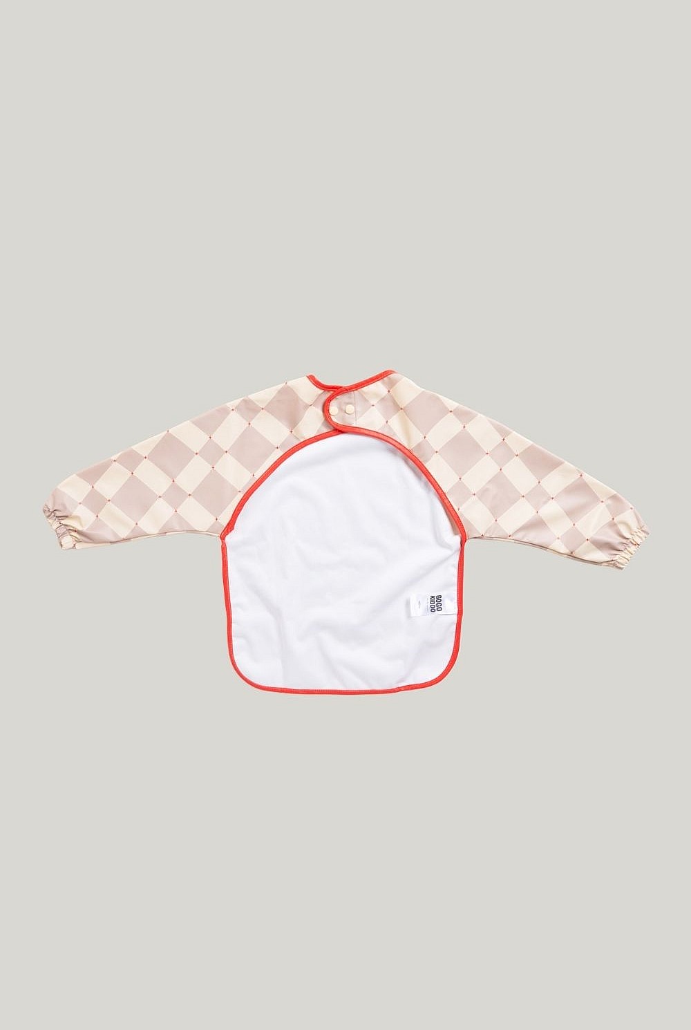 All-covered Smock Bib - Check Beige