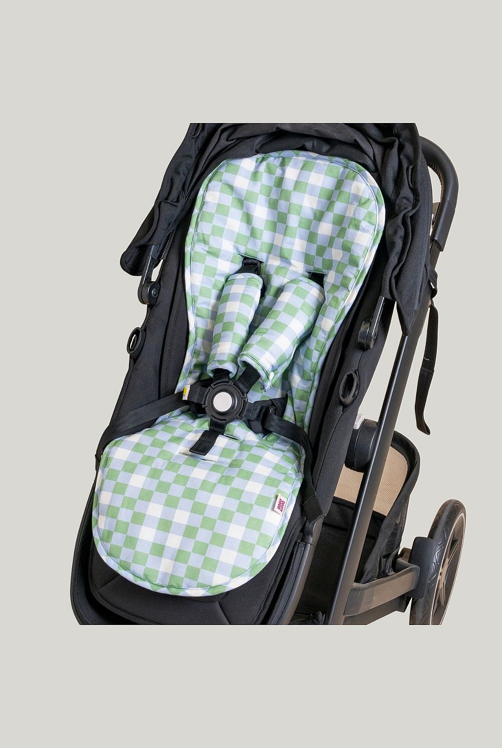 Cosy Pram Liner And Harness Protector - Sage Green Check